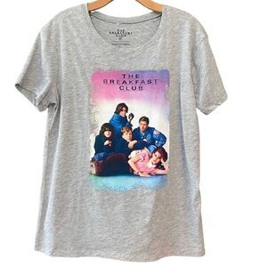 The Breakfast Club Sz L Gray NWOT Group Photo T-Shirt 1984 Cult Classic Movie